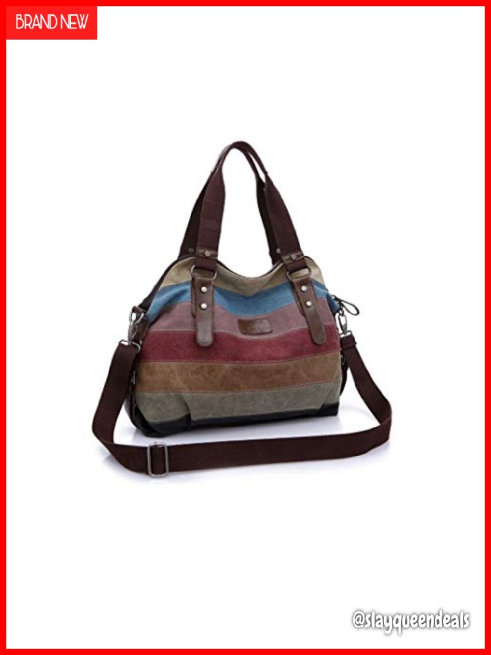 Canvas Shoulder Bag Detachable Strap Multi-Function Tote Crossbody